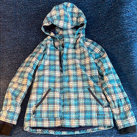 Burton Blue Plaid Women’s Jacket size medium “DryRide” - Picture 1 of 11